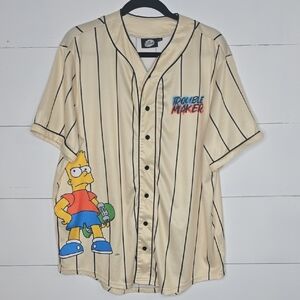 Men's The Simpsons Polyester Baseball Jersey Sz L
